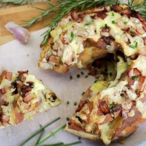 Cheesy bacon garlic bread